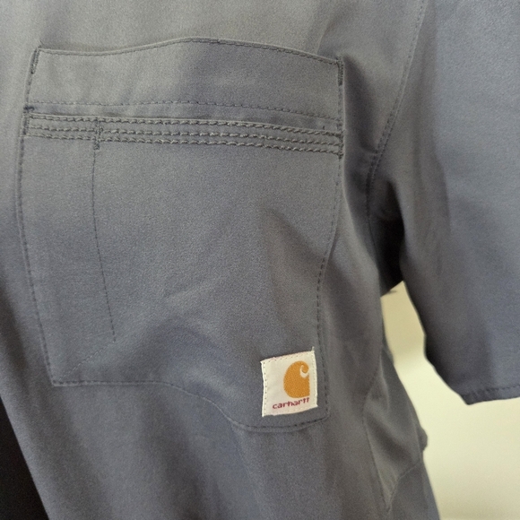 ⭐️Carhartt Gray V-Neck Scrub Top Size MED - Picture 3 of 6